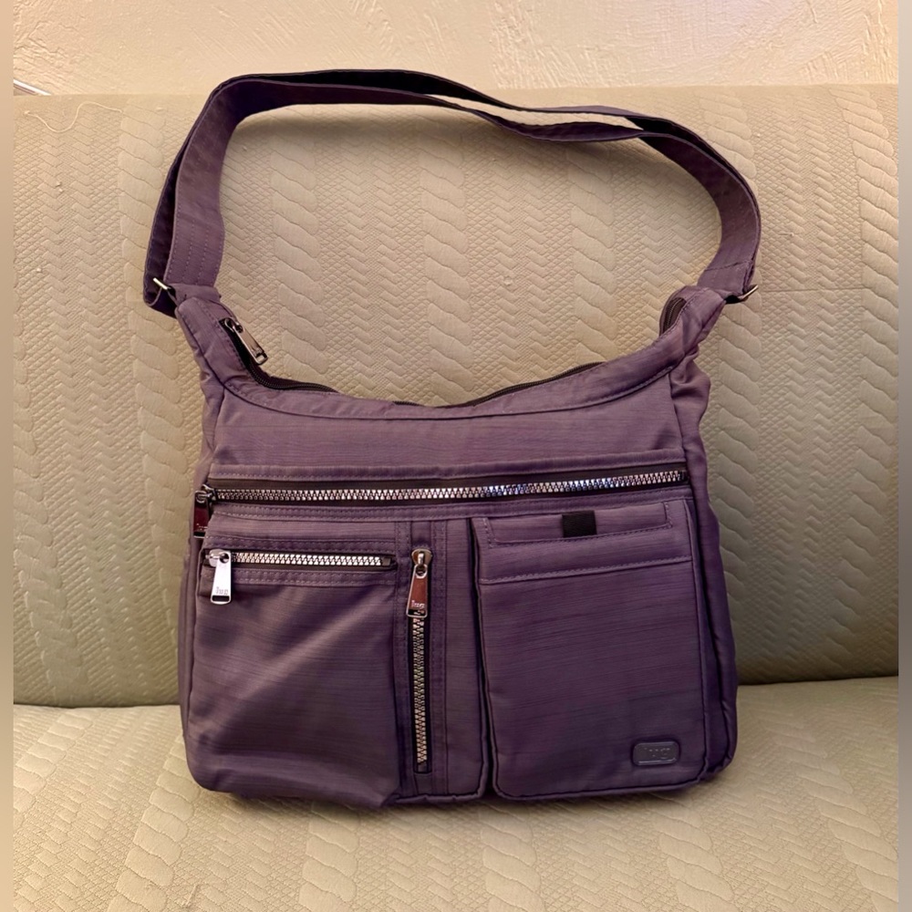 Lug Double Dutch Crossbody Bag in Brushed Gray Like New